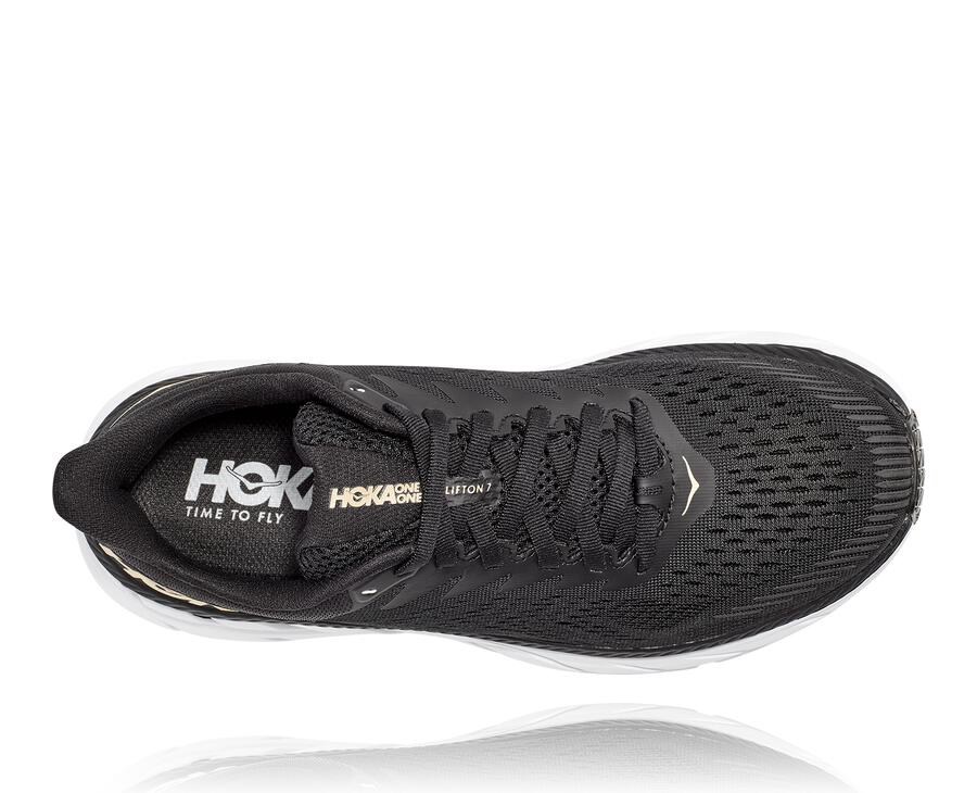 Hoka One One Løbesko Dame - Clifton 7 - Sort/Hvide - 210849UVY